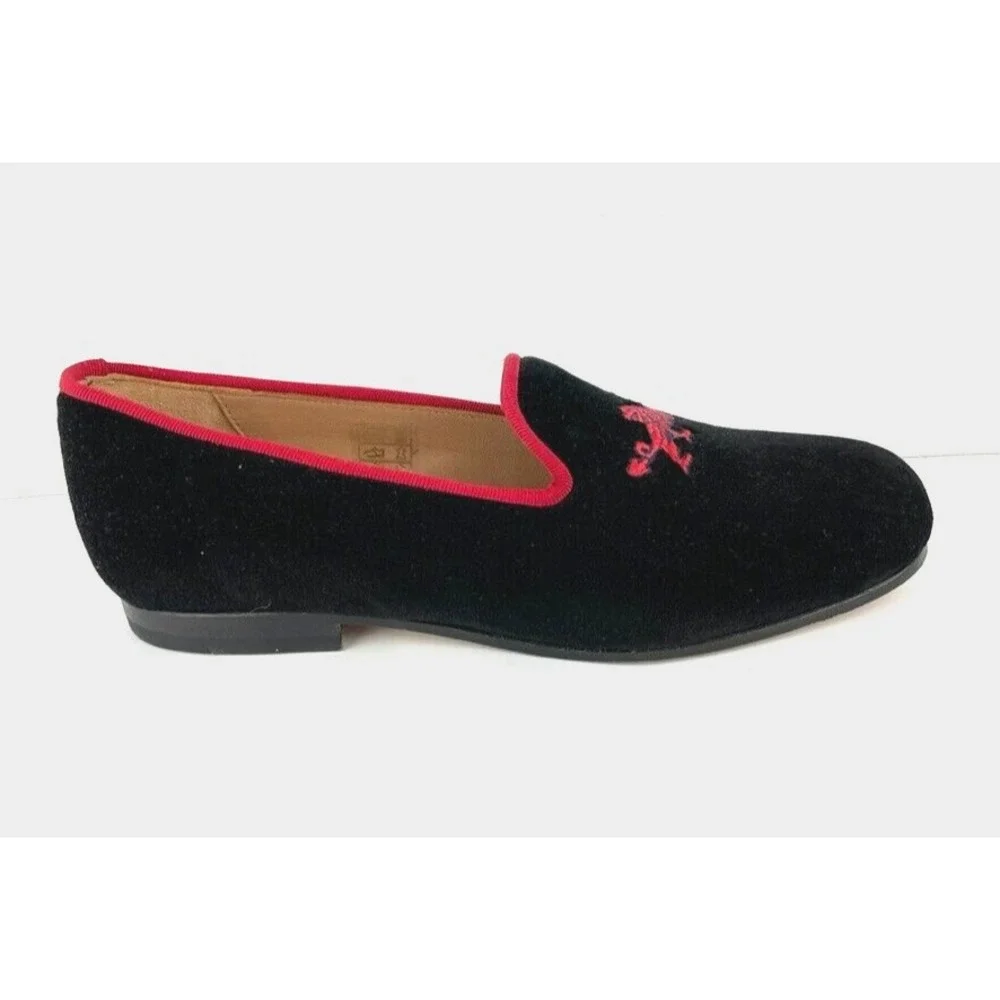 Stubbs & Wootton Junior George Black Jr Velvet Slipper Kids Size EU 34 NIB